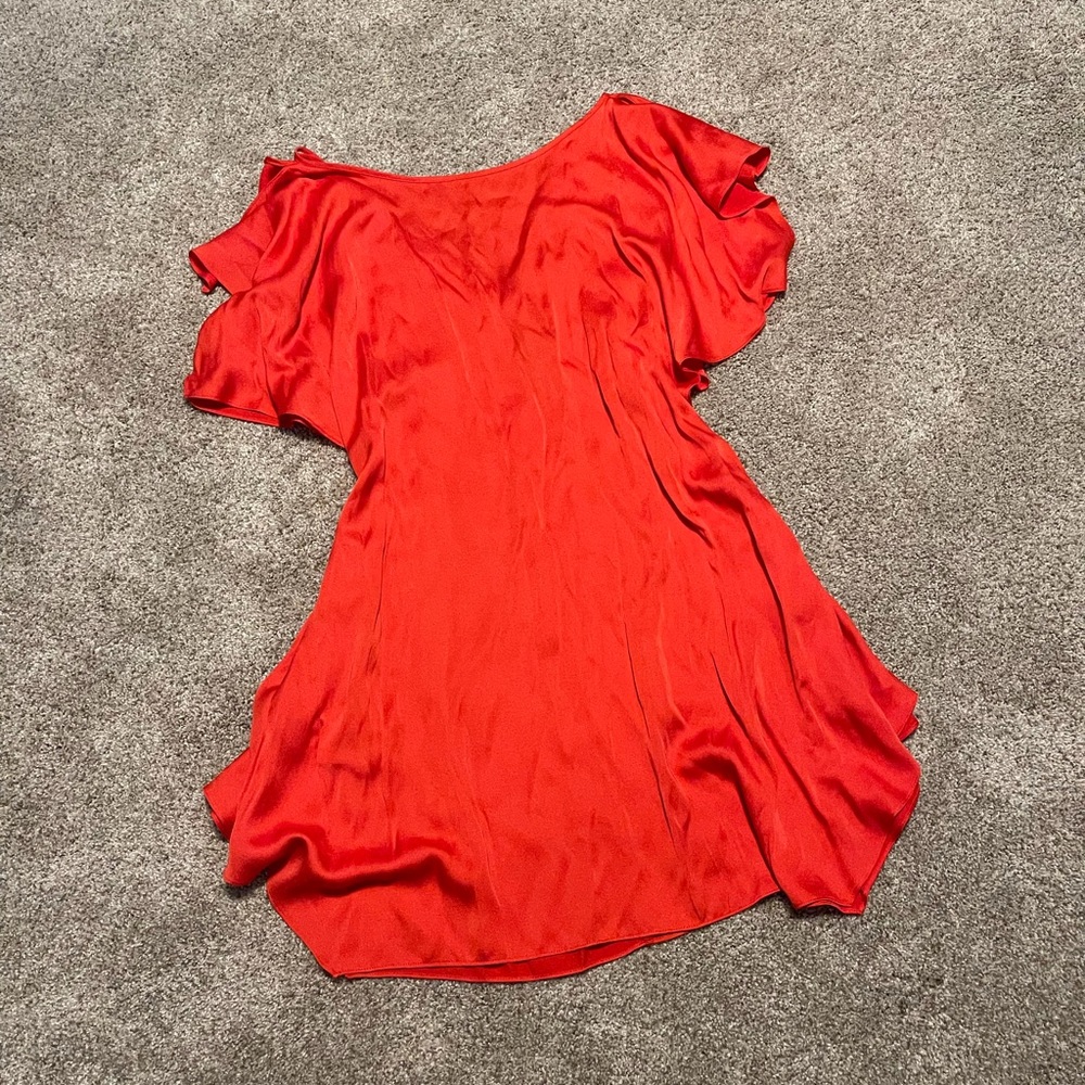 BCBG Maxazria red satin dress